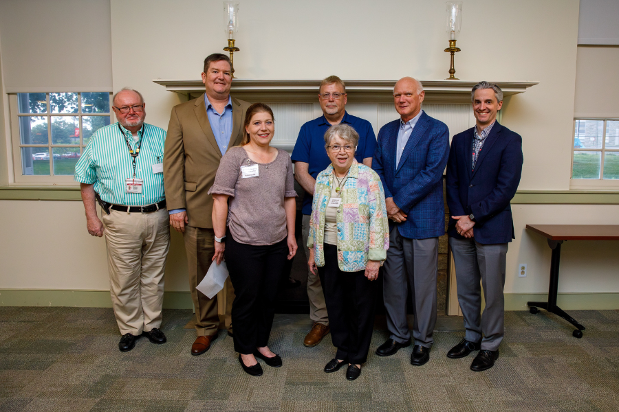 (From left) James Fitzgerald; James Hazlett, MSN, RN, NE-BC; Colleen Tuttle, BSBA, Administrative Training Director, Burholme EMS; Tim Hinchcliff, Managing Director, Burholme EMS; Elly Reinhardt; Martin Ogletree; and Michael McCormick.