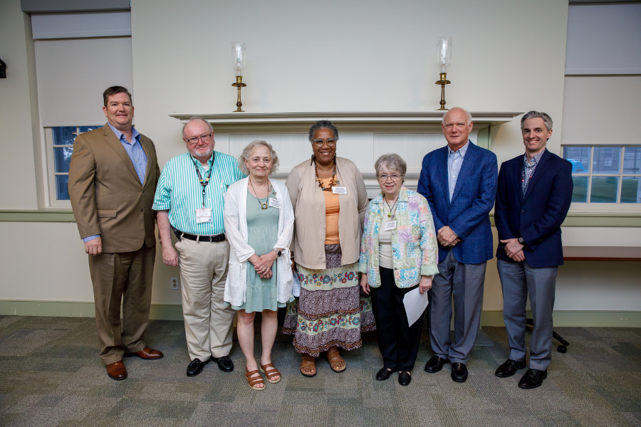 (From left) James Hazlett, MSN, RN, NE-BC; James Fitzgerald; Stephen Phillips, President, Fox Chase Town Watch; Elly Reinhardt; Martin Ogletree; and Michael McCormick.