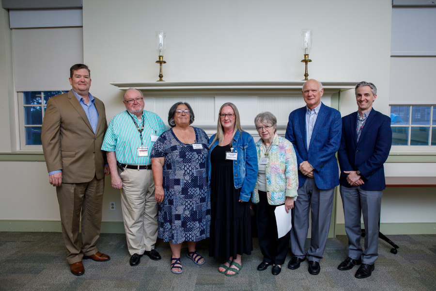 (From left) James Hazlett, MSN, RN, NE-BC; James Fitzgerald; Susan Gueye, Executive Director, Upper Moreland Youth and Drug Council; Elly Reinhardt; Martin Ogletree; and Michael McCormick.