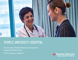 Temple University Hospital Community Health FY19 Progress Report Cover