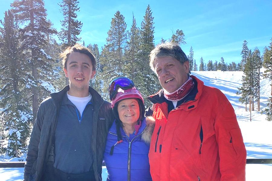 William Rosenau and his family at a ski resort