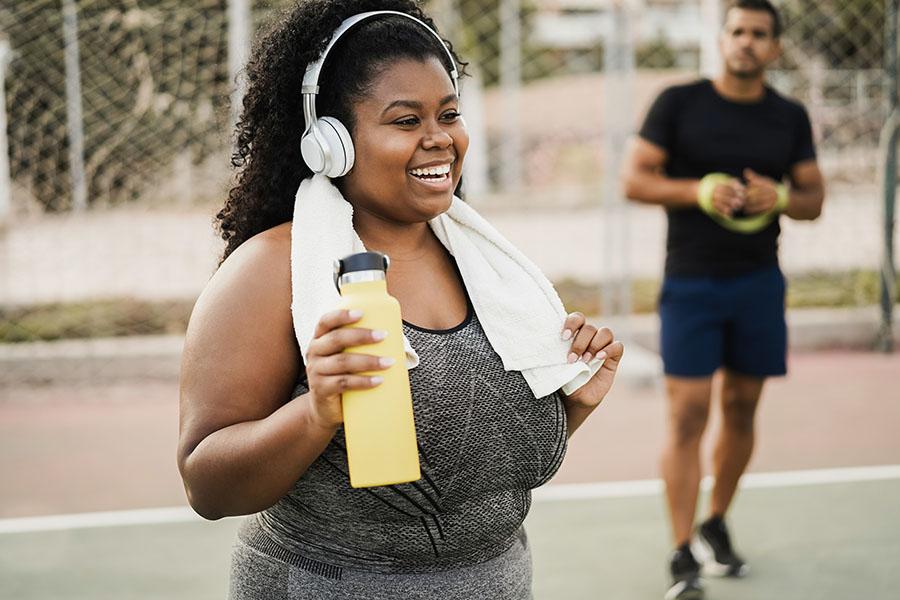 Woman working out outside