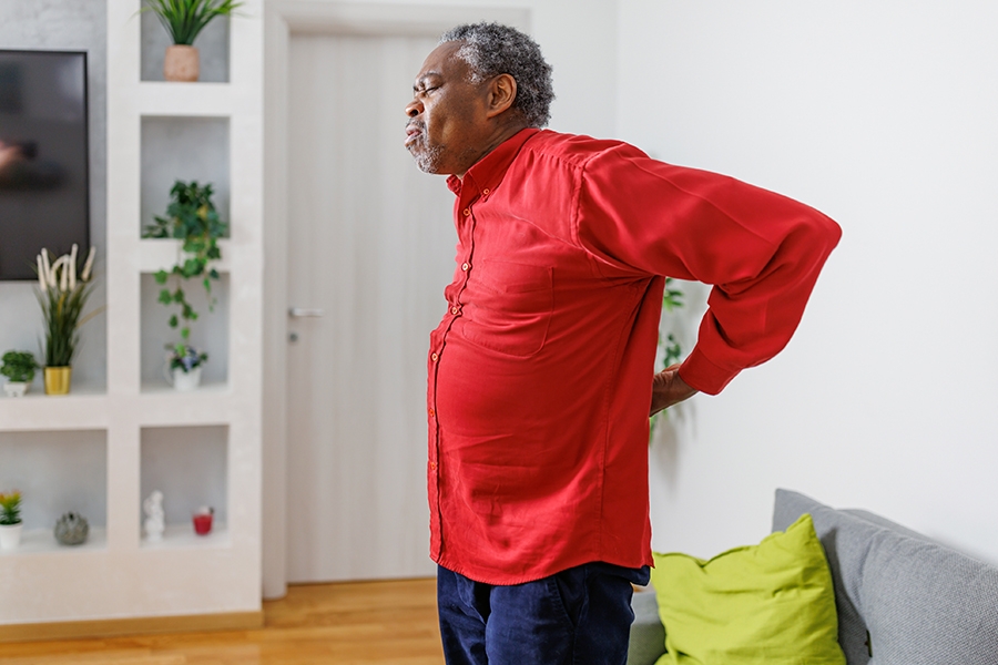 man with back pay